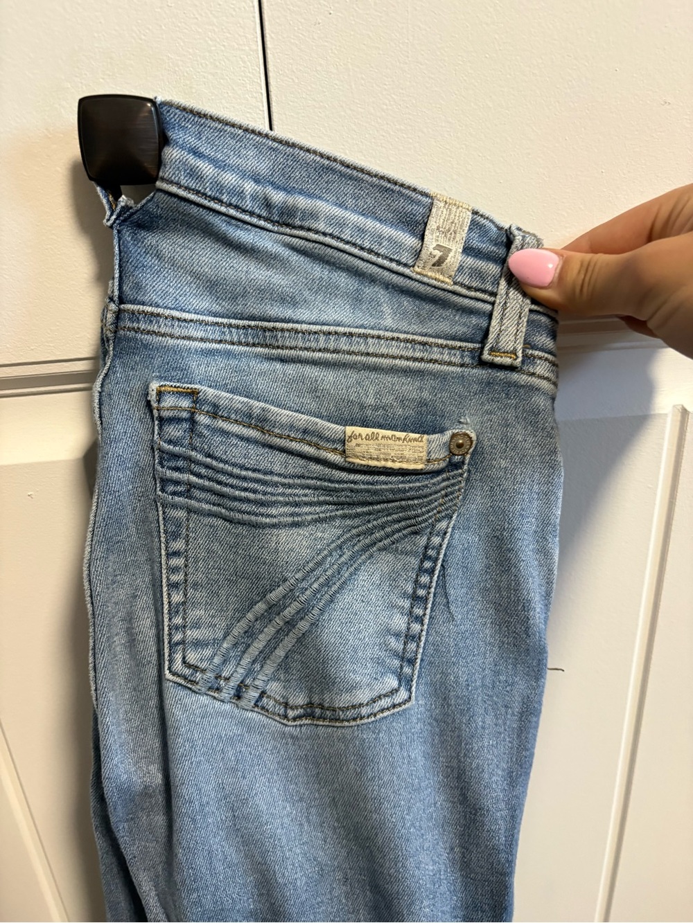 7 For All Mankind Straight Leg Light Blue Jeans